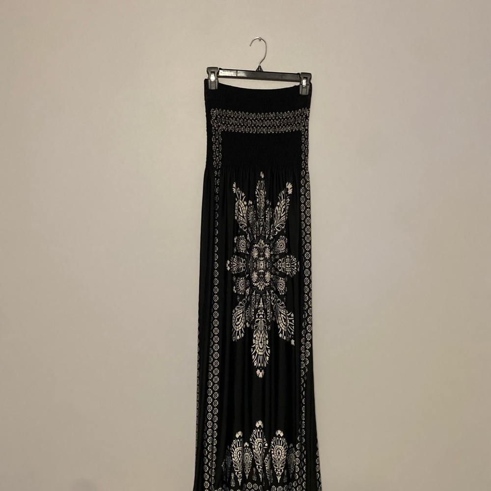 Just Love Black and White Embellished Maxi Skirt